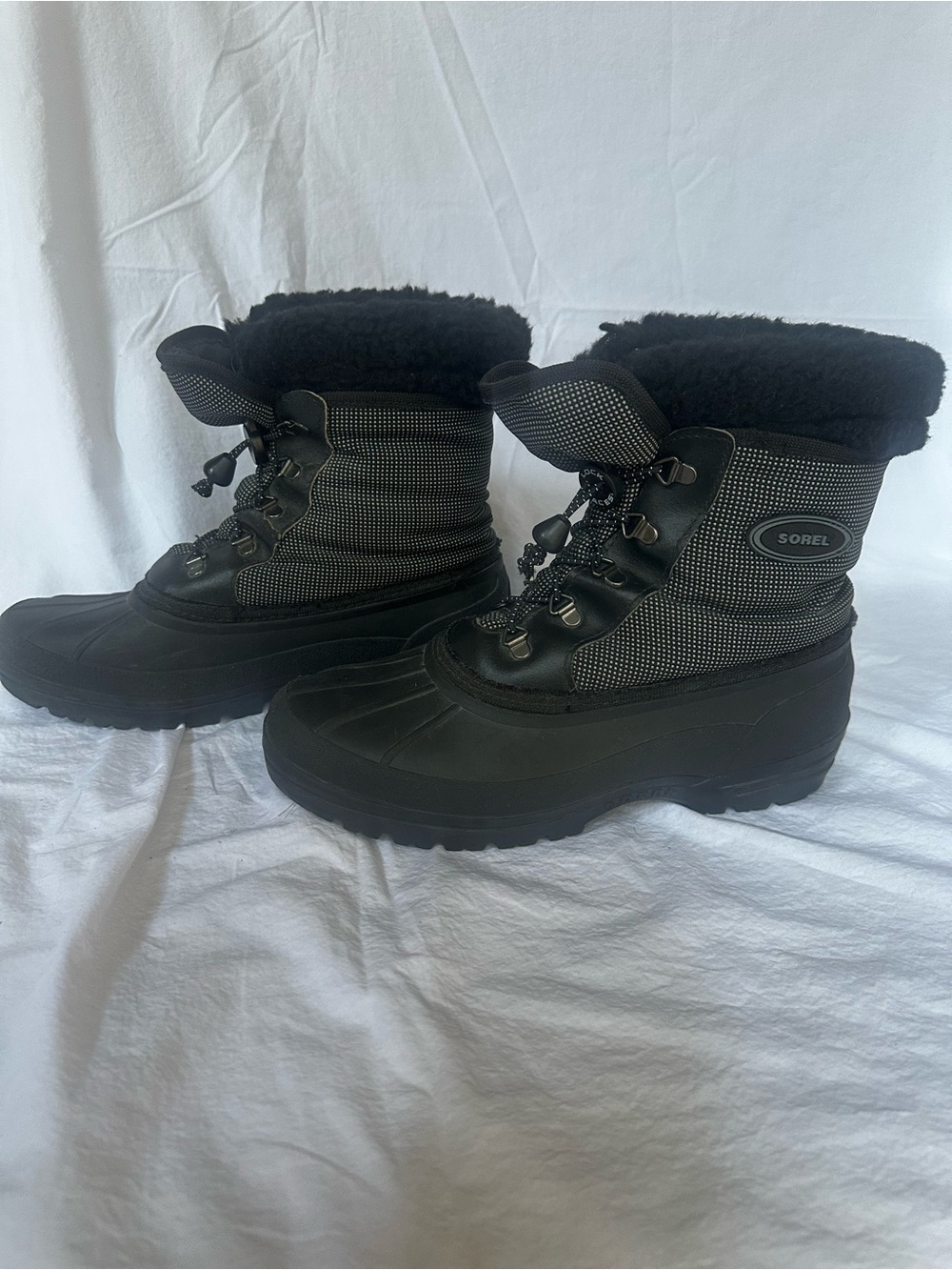 Sorel Black Women's Insulated Winter & Rain Boots with Faux-Fur Collar